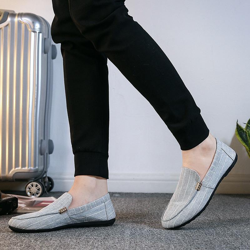 Summer Doudou Shoes Men's 2025 Korean Edition Trend Lazy One Pedal Breathable Versatile Casual Canvas Shoes Social Men's Shoes