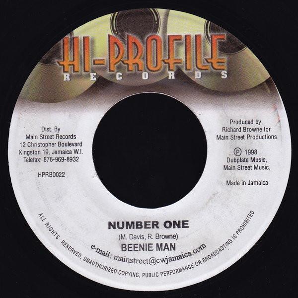 

7inch Record BEENIE MAN - Number One hprb0022 Hi-Profile Reco 1998 Jamaica Reggae, Ska & Dub Used