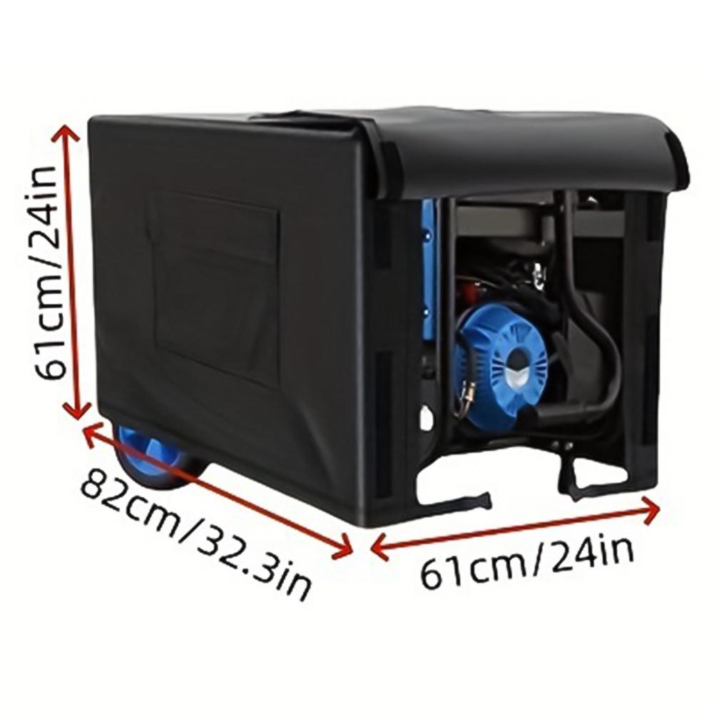 Portable Generator Cover, 210D Oxford Fabric Adjustable With Flaps Featuring Sticker Closures Protective Cover Accessories
