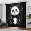 2 Pcs Cute panda print curtains,suitable for bedroom,living room kitchen decoration,home decoration,window decoration