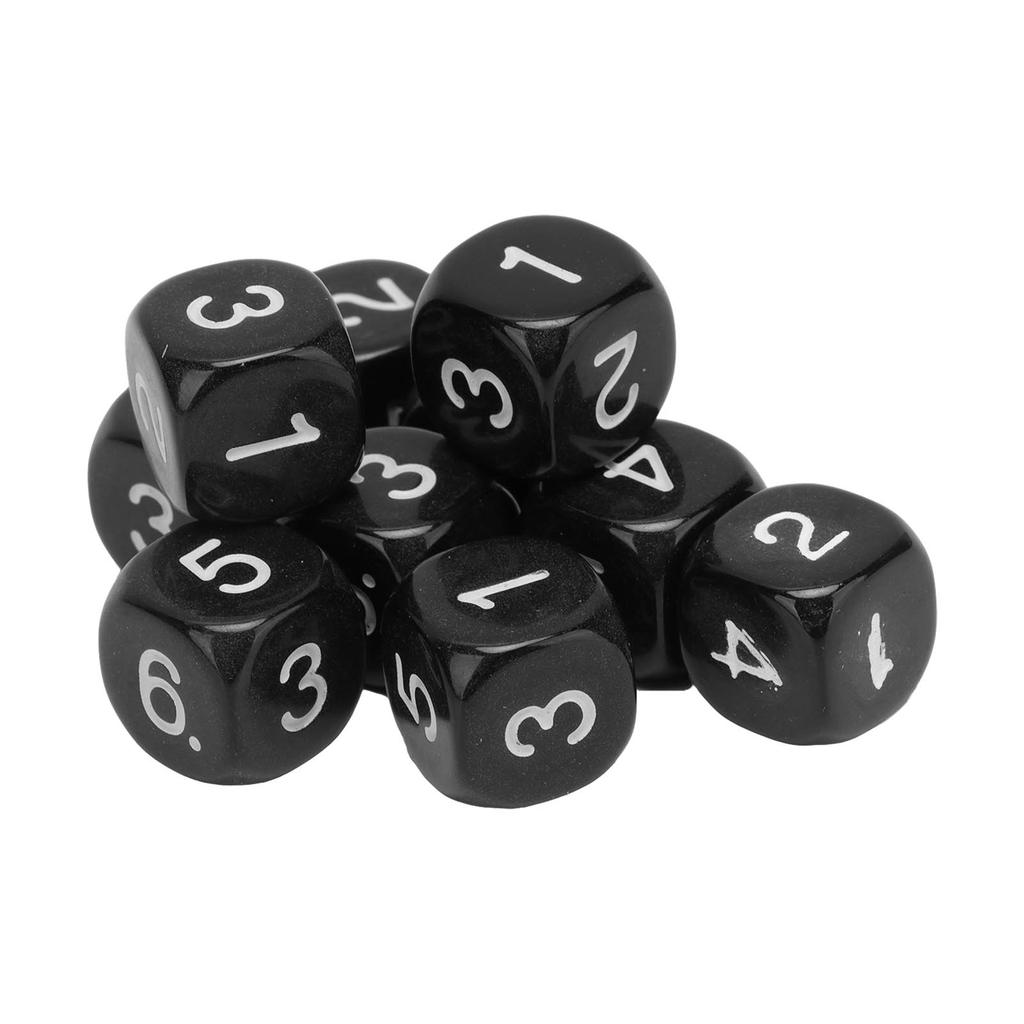 20PCS 6 Sided Number Dice Plastic 16mm Round Corner Polyhedral Dice Set for Numeral Teaching Board Games