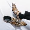 Luxury New Designer Men's Pointed Leopard Height Increasing Shoes Male Casual Loafers Wedding Formal Dress Footwear Zapatillas