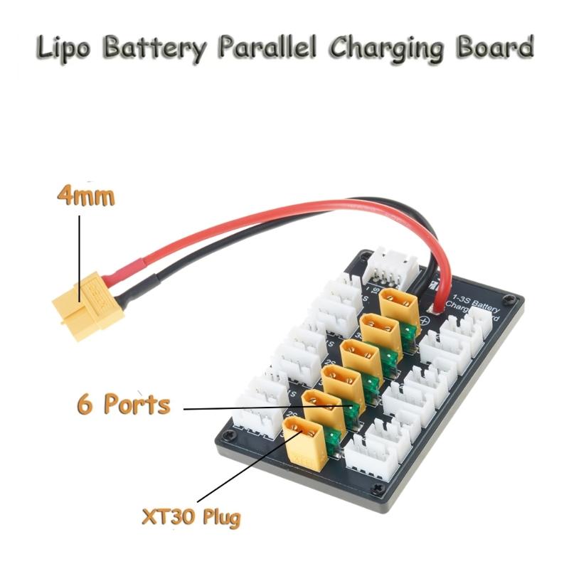 6-Port XT60-Ladekopf-Balancer-Ladeplatine, XT30-Parallel-Ladeplatte, 20 A Dauerleistung für effizientes Laden