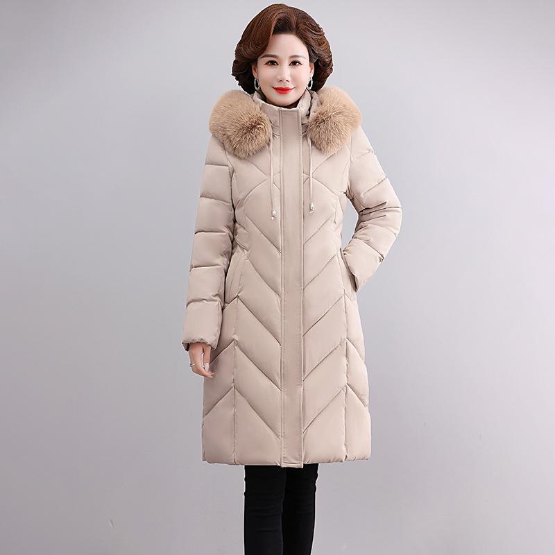 Cotton-padded Jacket Women's Extended Plus-size Cotton-padded Jacket 200 Kg Winter Knee-high Warm Cotton-padded Jacket.