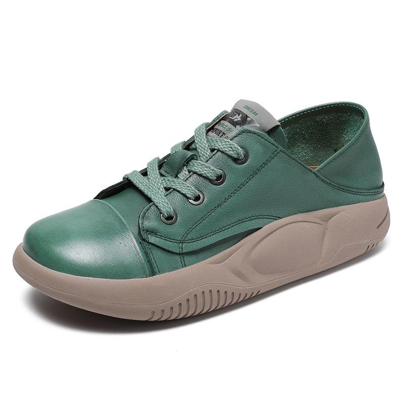 

Fujin 3 см коровья натуральная кожа летние модные кроссовки на платформе танкетке весна осень массивные женские мокасины дышащие удобные балетки 40 зелёный