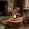 Vintage Style Iron Candle Holder Non-slip Stable Metal Candle Stand Rusty Metal Romantic Decorative Candlesticks Outdoor Use