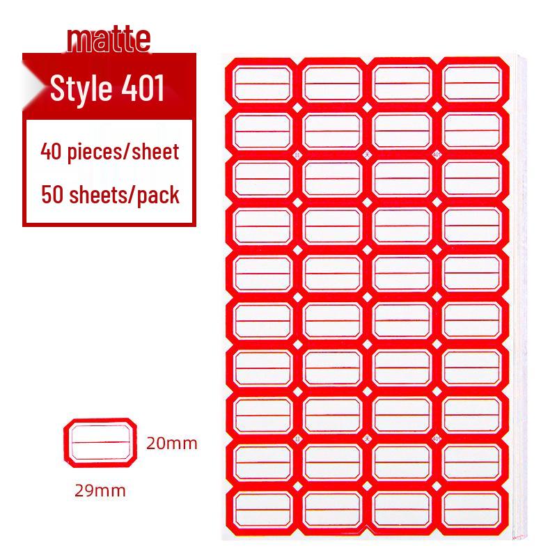 Self-Adhesive Label Paper - 68 Sheets for Handwritten Name and Classification Stickers