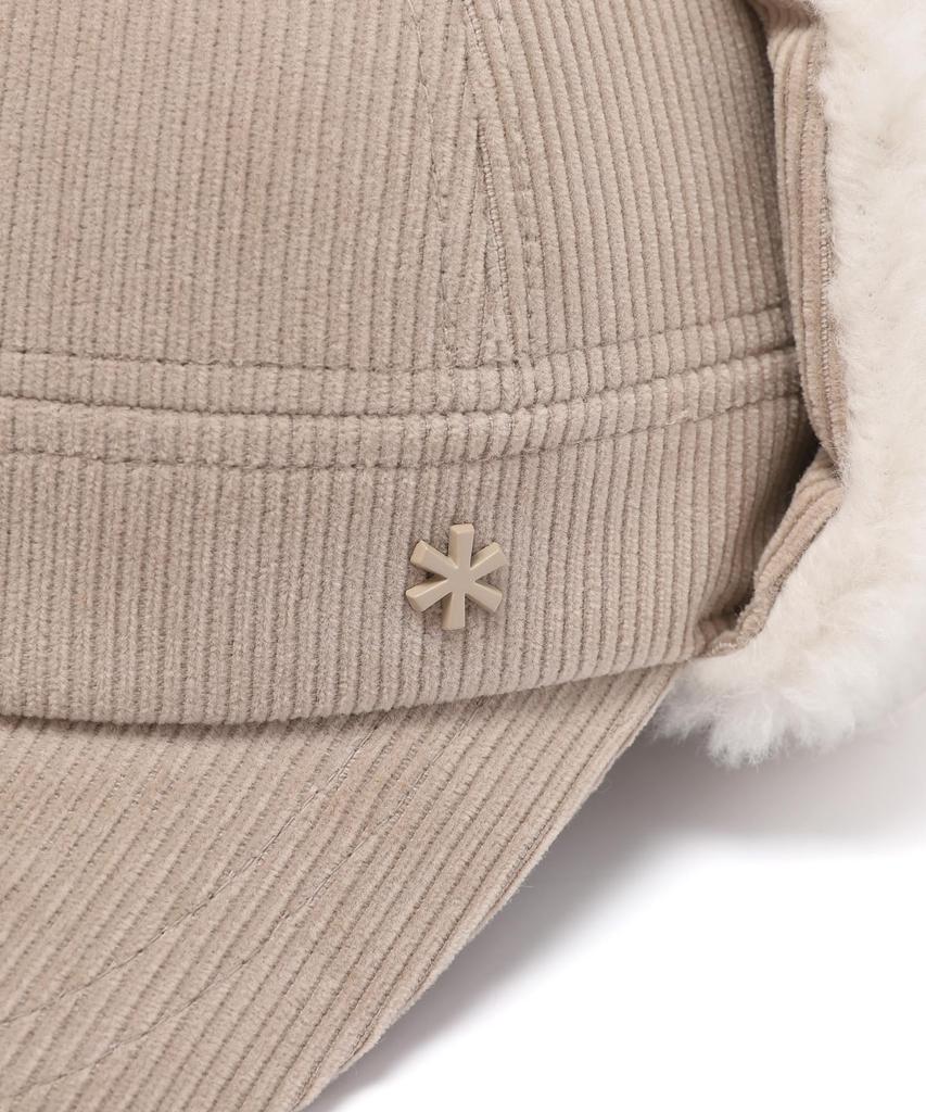 Snow Peak Merino Wool Corduroy Ear Cap GS-S25WWFCP60, Flight Pilot Cap, Trapper Headwear, Women's, SMOG PINK, Size S