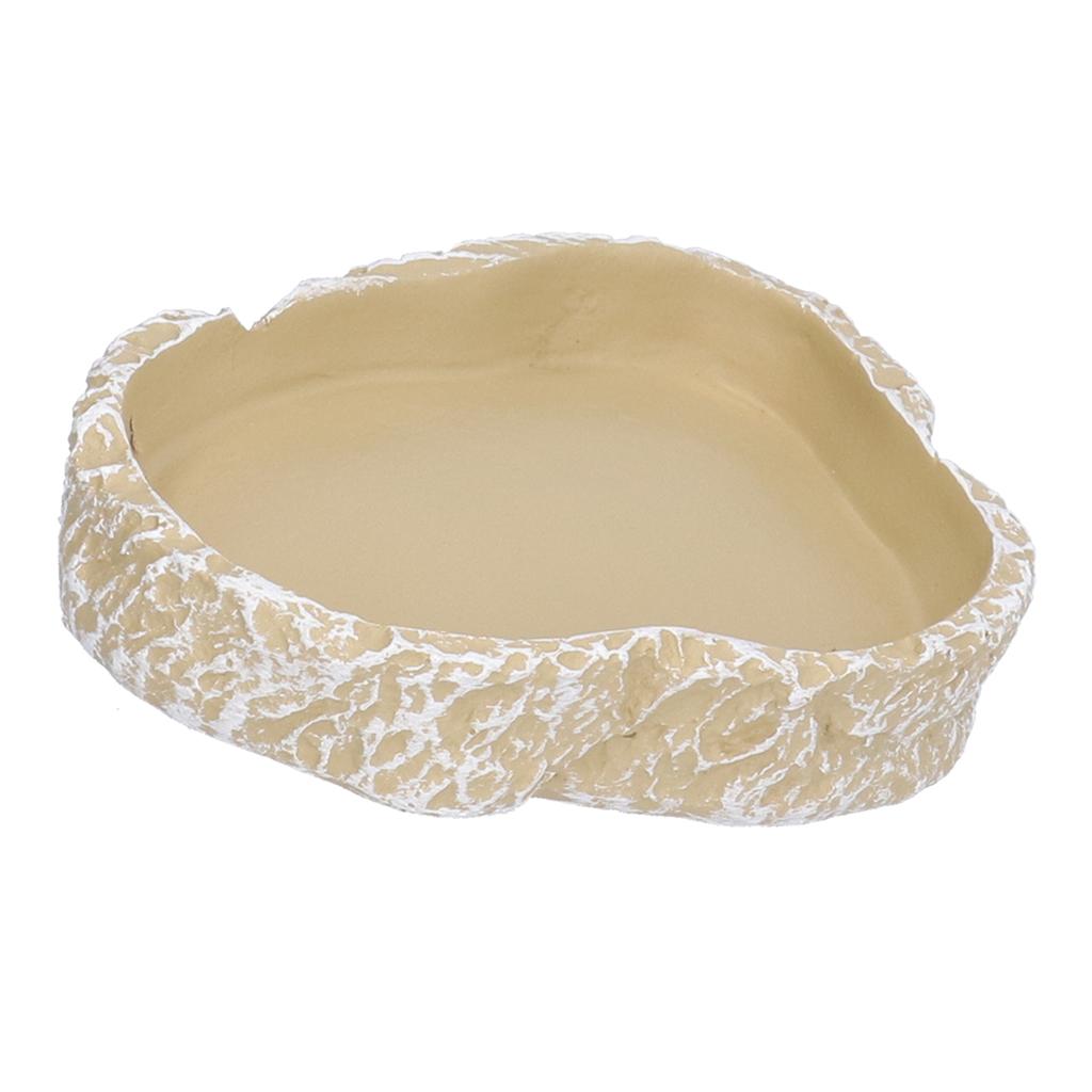 Reptile Food Water Bowl Resin Pets Feeding Plate Dish for Aquarium Tortoises Turtles Lizards Yellow