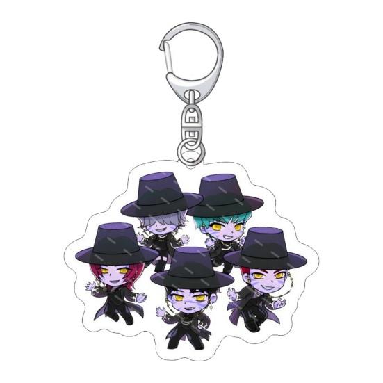 Keychain Pendant 3D Idol Group Design Portable Acrylic Keychain with Metal Lobster Clasp Waterproof Scratch-Proof Key