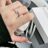 Fashionable,  Exquisite Index  Zircon Snake-shaped Open Bracelet Set for Women, Versatile,