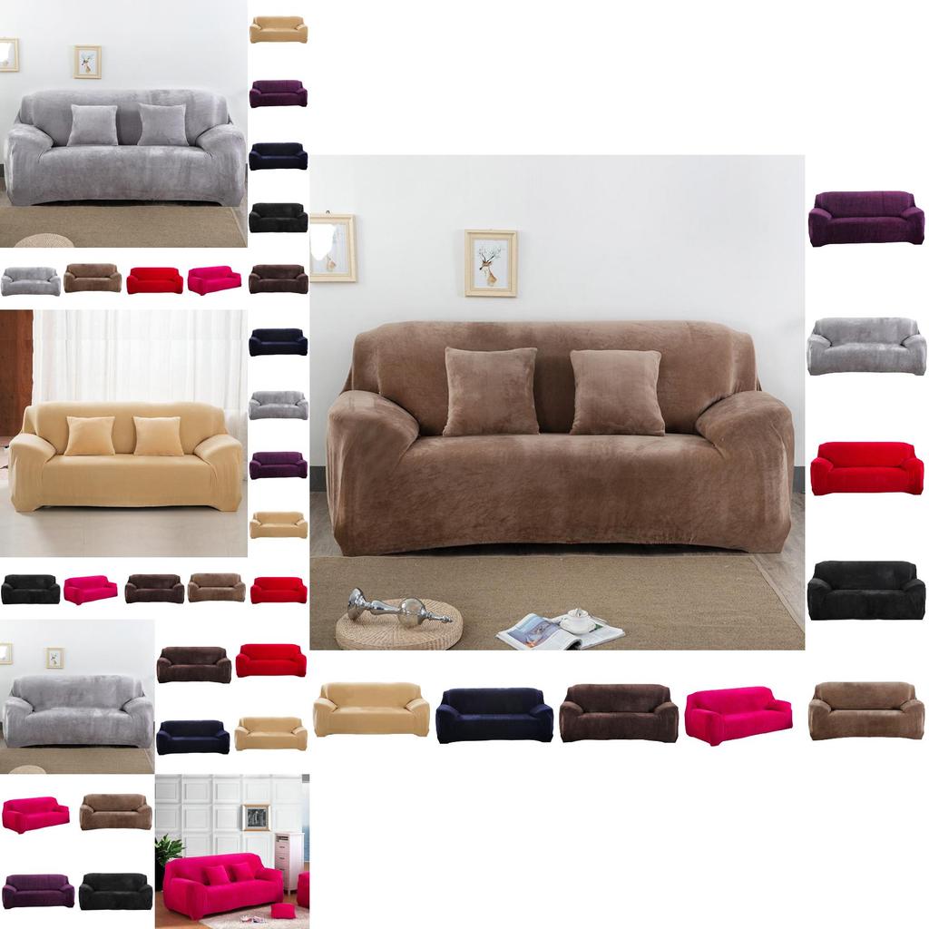 Wholesale Plush Sofa Cover Full Coverage Anti-slip Thick Single/three-person Amazon/wish/cross-border Hot