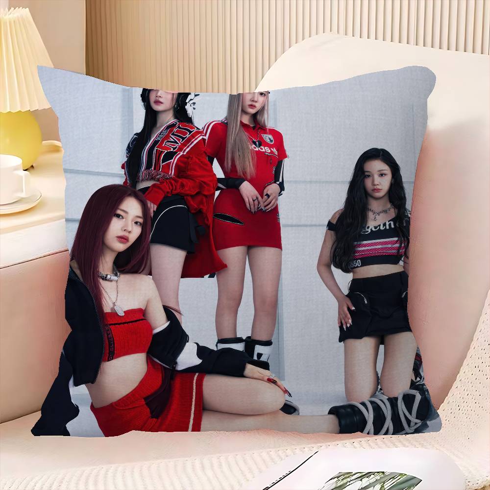 Grupa Dziewcząt B-BABYMONSTER 45*45cm Poszewka na Poduszkę Poszewka na Poduszkę Dekoracyjna Poszewka na Poduszkę Domowa Poszewka na Poduszkę Kanapową