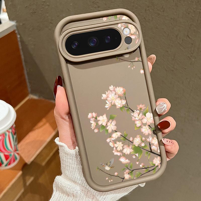 

Простой цветочный принт ТПУ мягкий однотонный чехол для телефона для Google Pixel 9 Pro XL 8 Pro 8A защита объектива противоударный матовый бампер чехол Google Pixel 8 кофейный