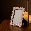 Flower Tabletop Photo Frame Embellished with Floral Border Decorative