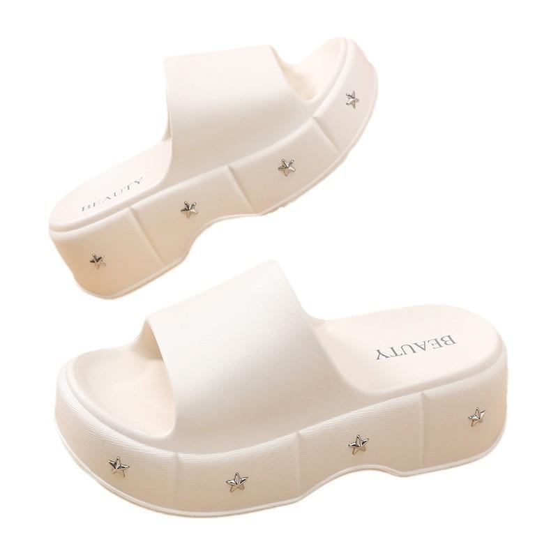 EVA Summer One-word Drag Increases the Height of 6 Cm Thick-soled Slippers for Women To Wear Non-slip and High-cool Slippers