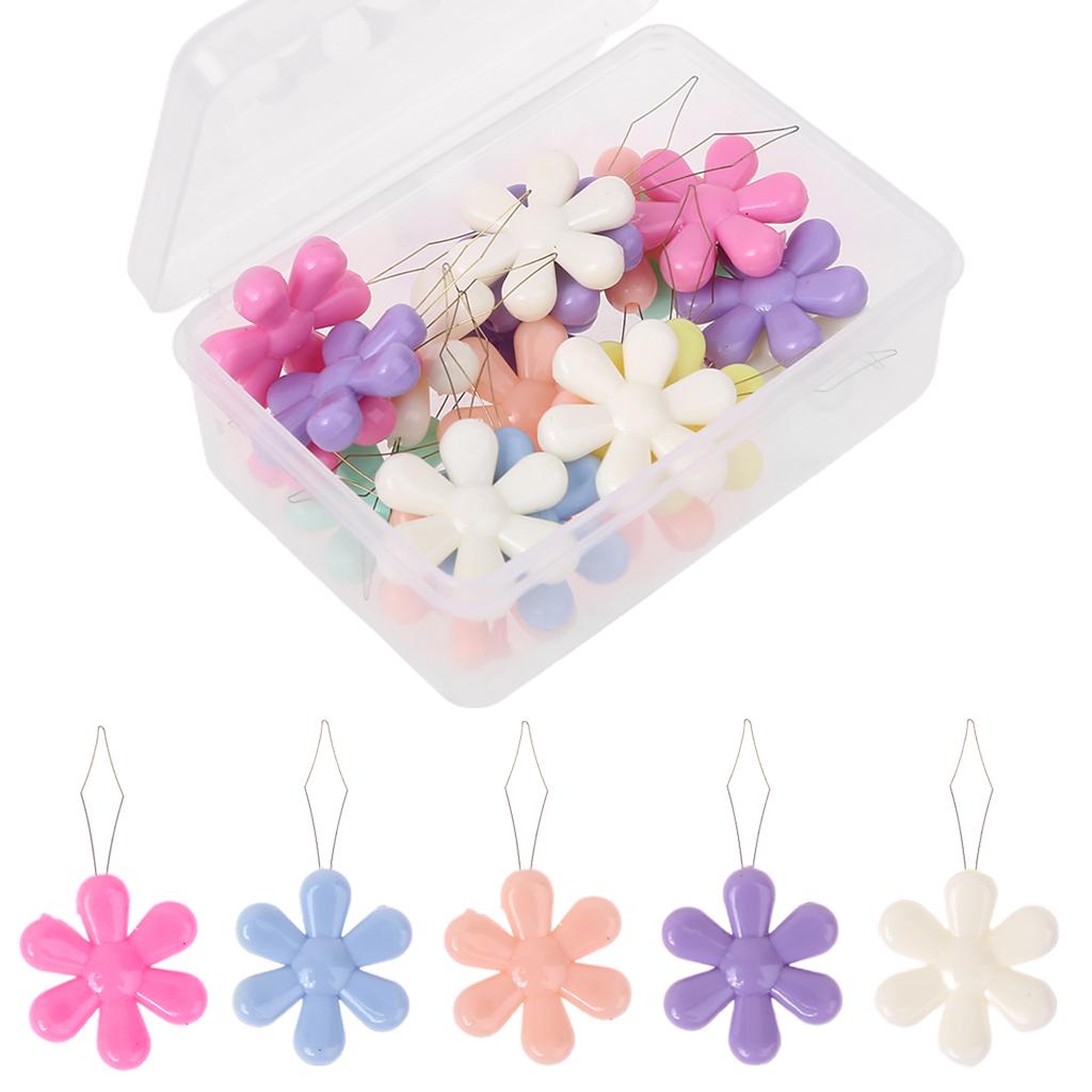 

20pcs/box Multicolor Flower Shape Wire Loop Needle Threaders for Cross Stitch Embroidery Sewing Needlework Thread Guide Tool