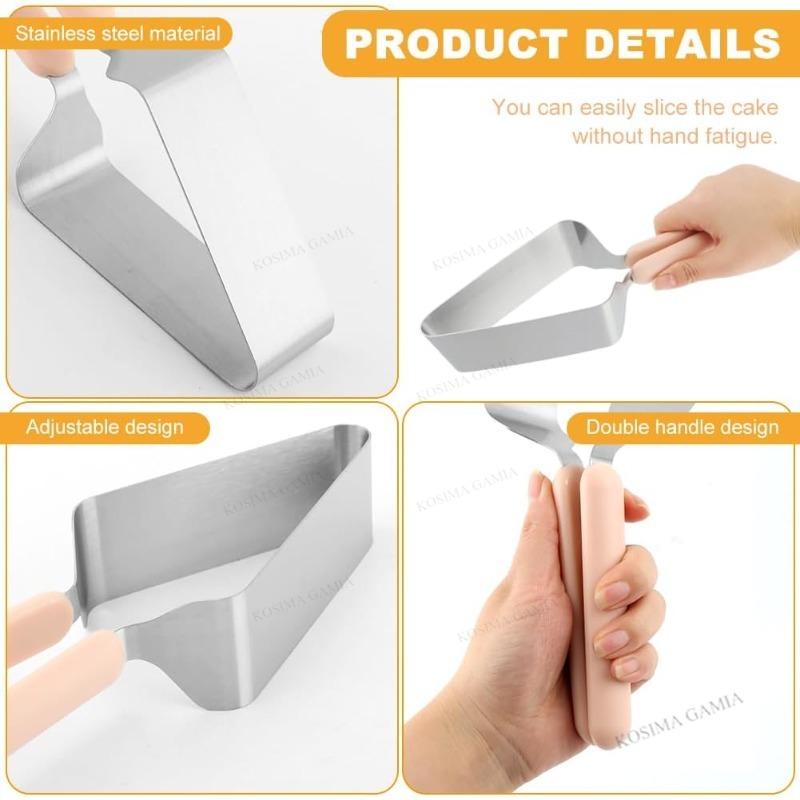 Stainless Steel Cake Divider Cake Slicer Cutter Triangle Cake Cutter Double Handle Design Strong Durable Easy to Clean Size