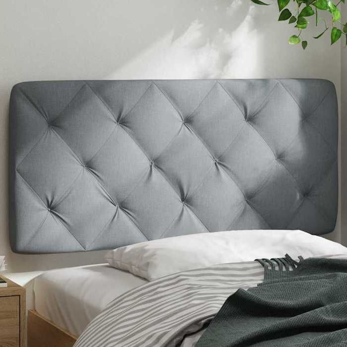 VidaXL Coussin de tête de lit gris clair 100 cm tissu 4019205