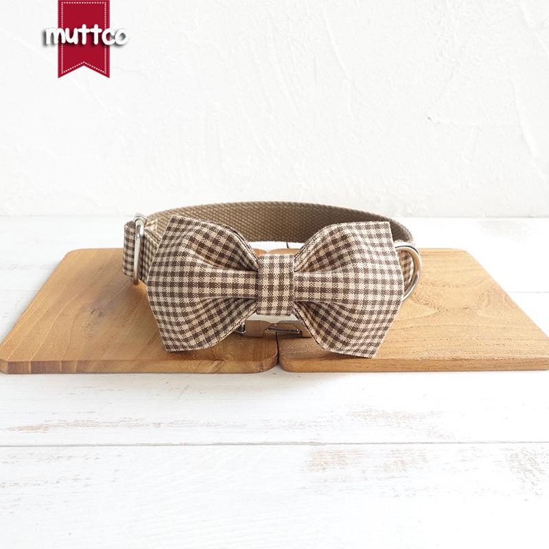 Teddy Dog Collar & Leash Set with Tear-Resistant Bow Tie UDC-072