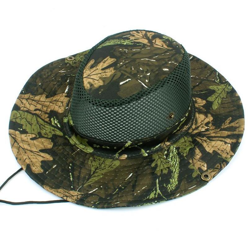Fashion Military Camouflage Bucket Hats Jungle Camo Fisherman Hat with Wide Brim Sun Fishing Cap