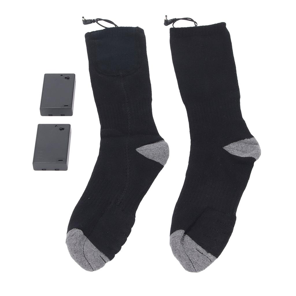 Elektrisch beheizte Socken Batteriebetrieben Bequeme Baumwollsocken für Winterreisen Camping Radfahren Skifahren Wandern Eins