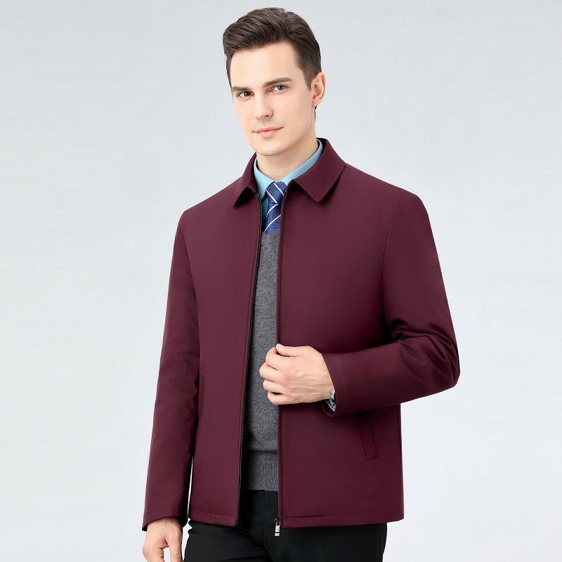 Autumn and Winter Men's Thickened Warm Coat Middle-aged Dad's Casual Lapel Detachable Down Jacket