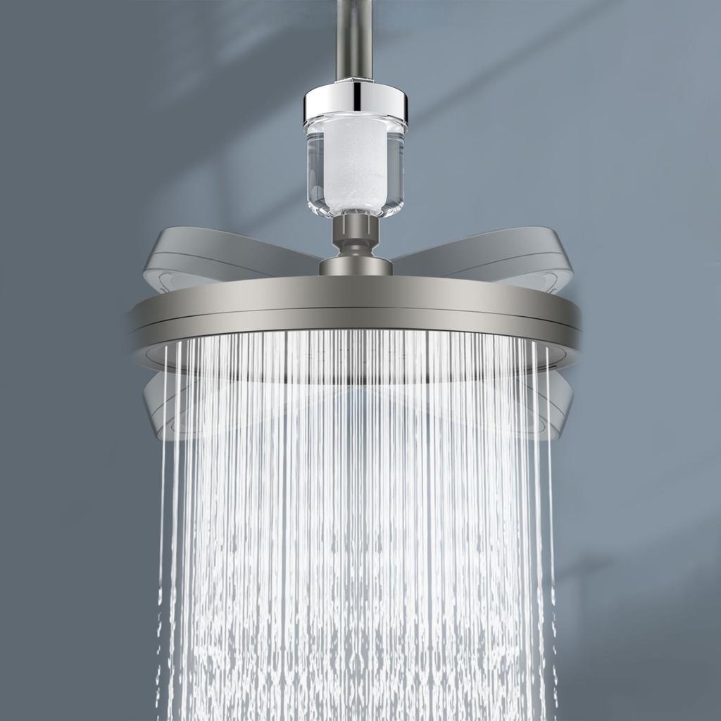 6 Mode High Flow Booster Round Shower Round High Pressure Top Spray Shower Home/Hotel Bathroom Accessories