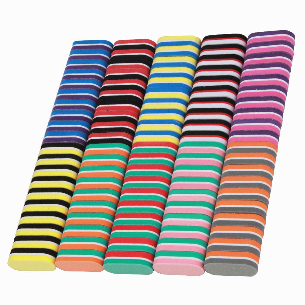 40Pcs Mini Mix Colorful Nail File Sponge Sanding Grinding Professional Manicure Buffer Files