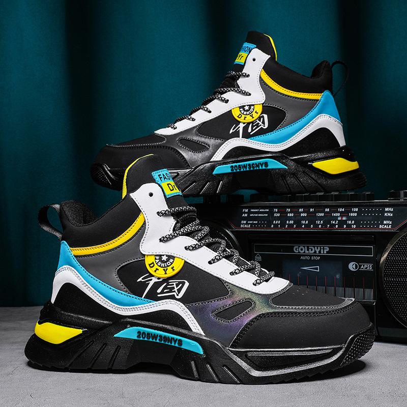 High-top Large-size Men's Shoes Autumn and Winter Sports Casual Shoes Men's Ins Dad Shoes Versatile Student Running Shoes