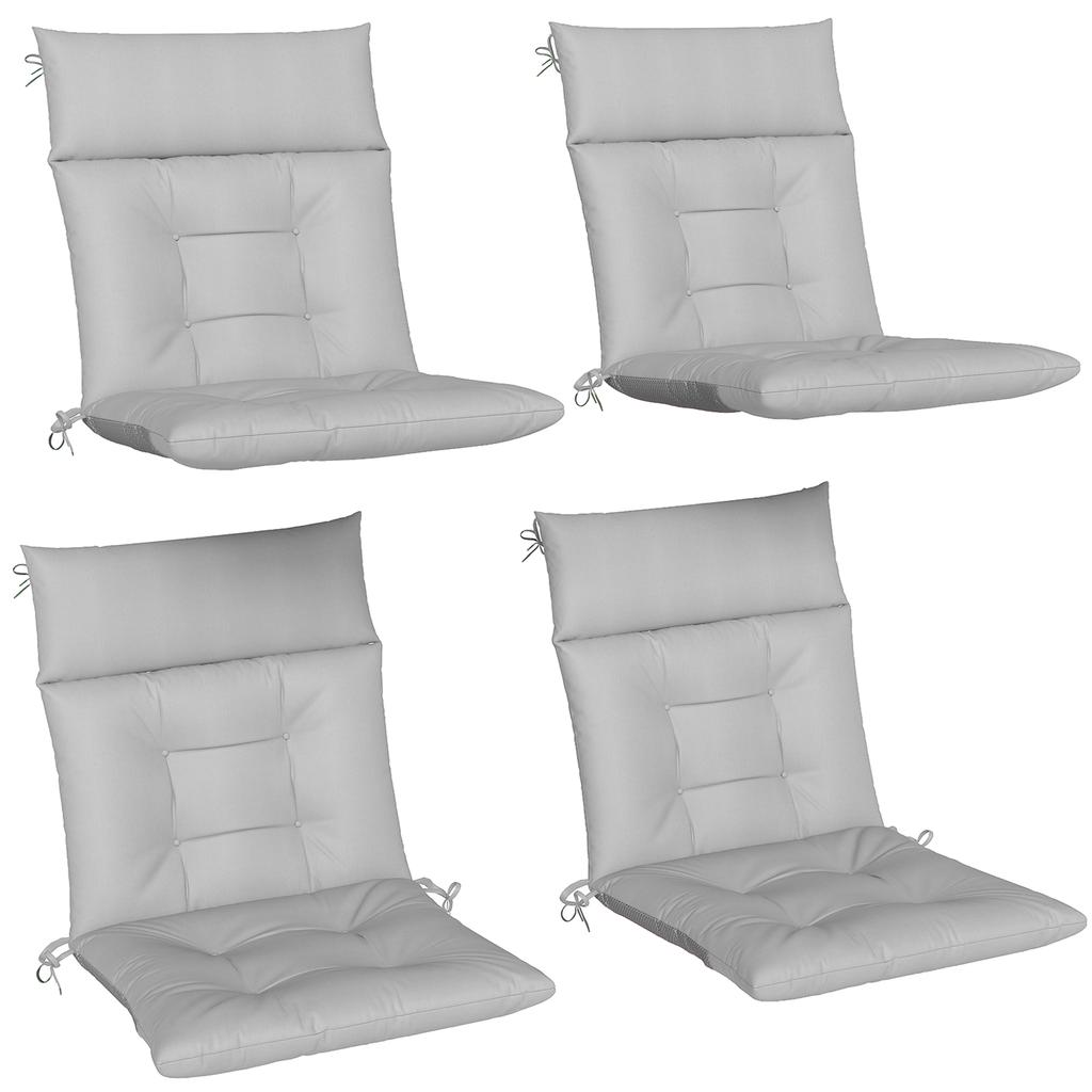 Patio Chair Cushions Set Of 4 Waterproof Non Slip Lounge Chair Cushions 112x53cm Light Grey