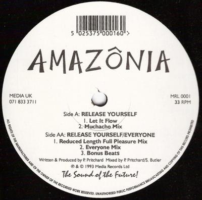 12inch Record AMAZONIA - Release Yourself MRL0001 MEDIA 1993 UK Dance & Electronica Used