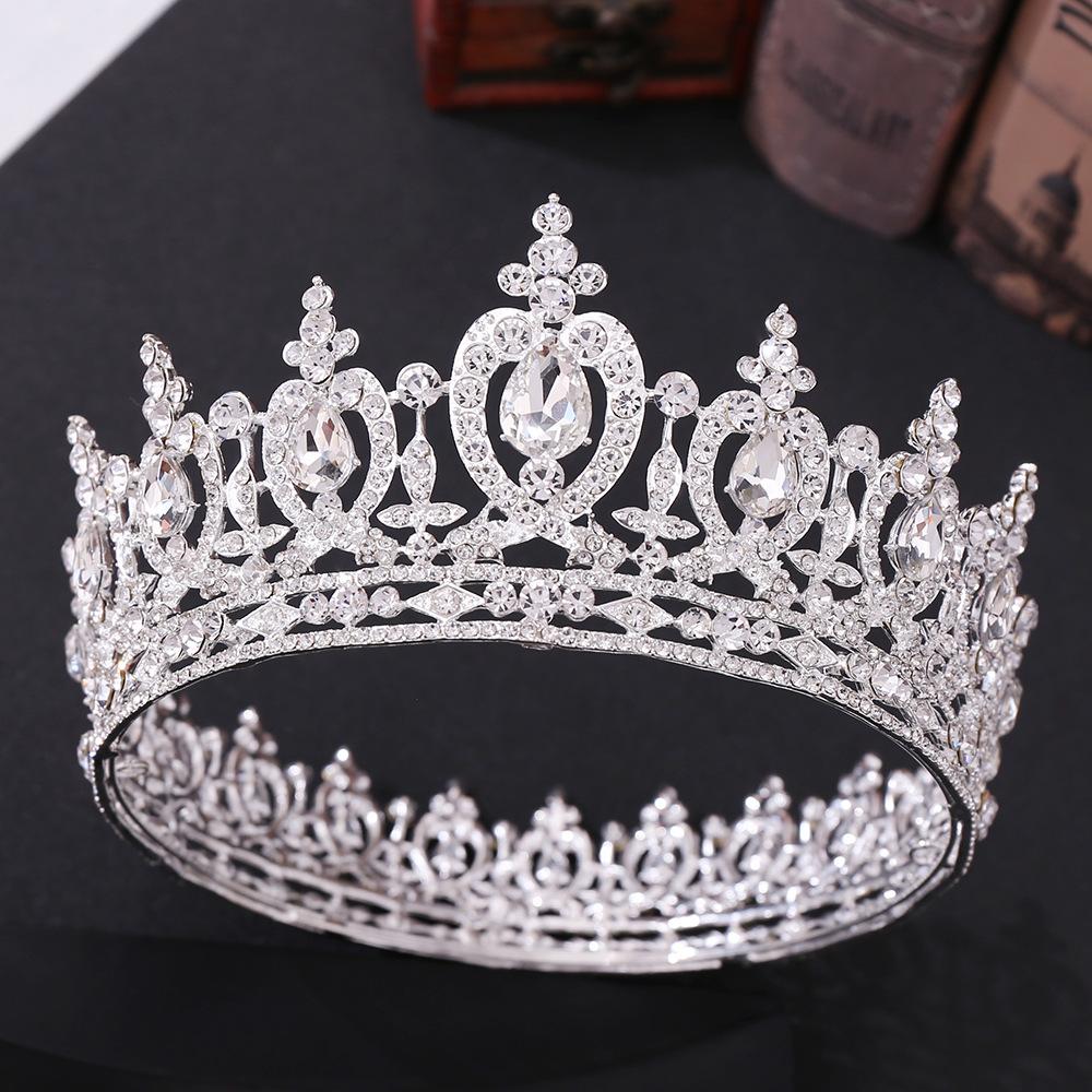 Metall Kreis Royal Königin König Kronen Braut Diadem Kopfschmuck Bankett Tiaras Prom Pageant Party Hochzeit Krone Haarschmuck