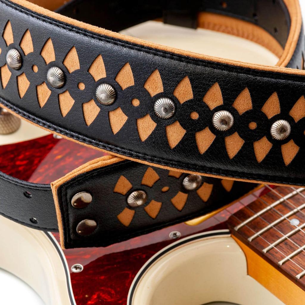 Straps 6cm Armour Beige RightOn! Guitar/Bass Strap, Wide, 100-150cm,
