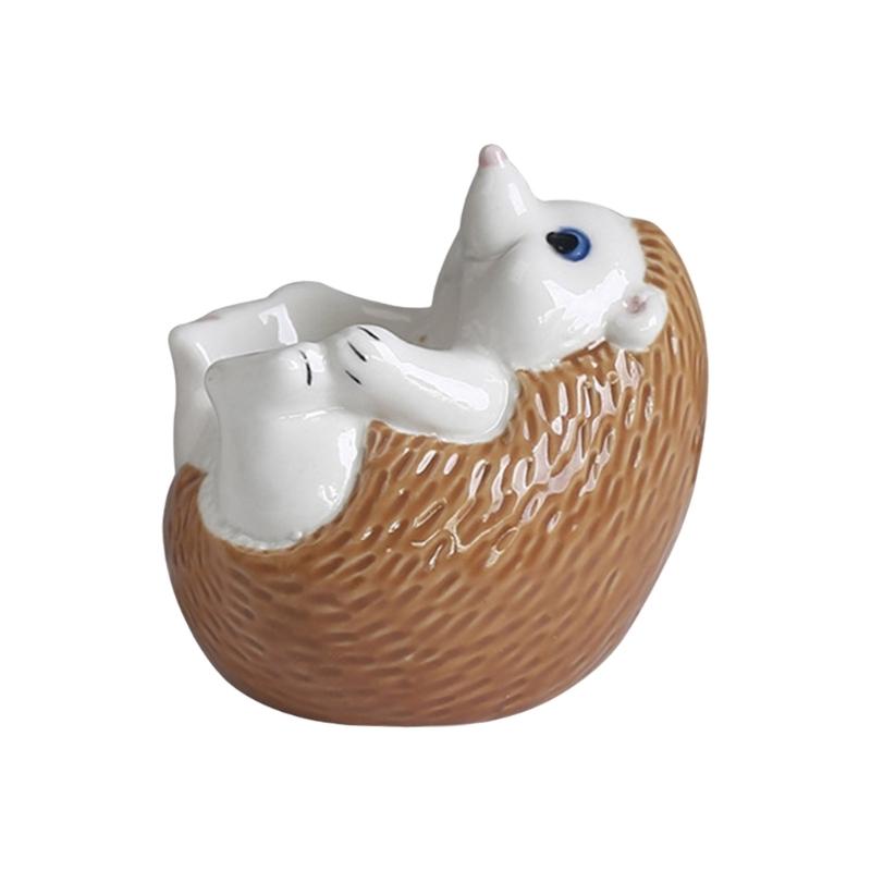 

Детская чашка для завтрака с яйцами, керамическая статуэтка ежика, дизайн животного, безопасная, нетоксичная, подходит для мытья в посудомоечной машине, кухонный предмет первой необходимости коричневый