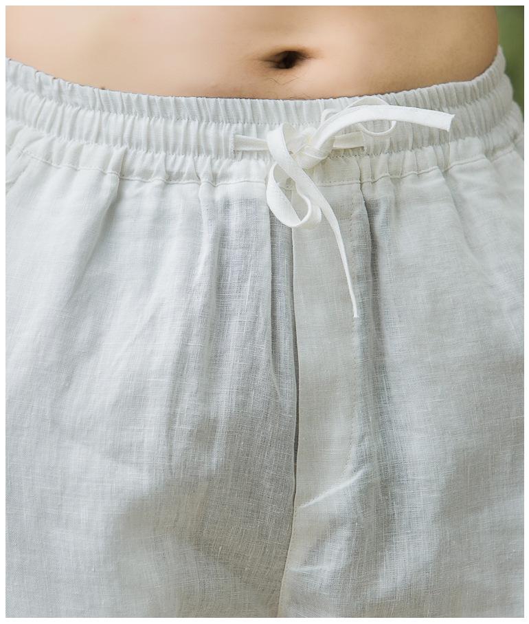 Men's Retro Chinese Style Linen Summer Trousers - Loose, Thin, Straight Casual Pants.