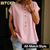 BITCED Damesmode Casual Korte Mouw O-Hals Blouses & Shirts