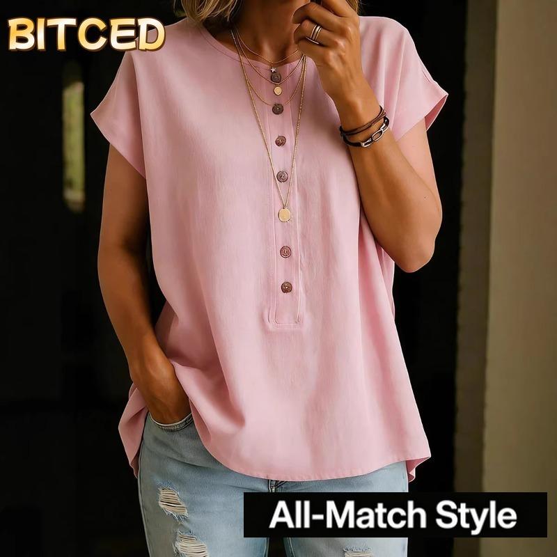 BITCED Damesmode Casual Korte Mouw O-Hals Blouses & Shirts