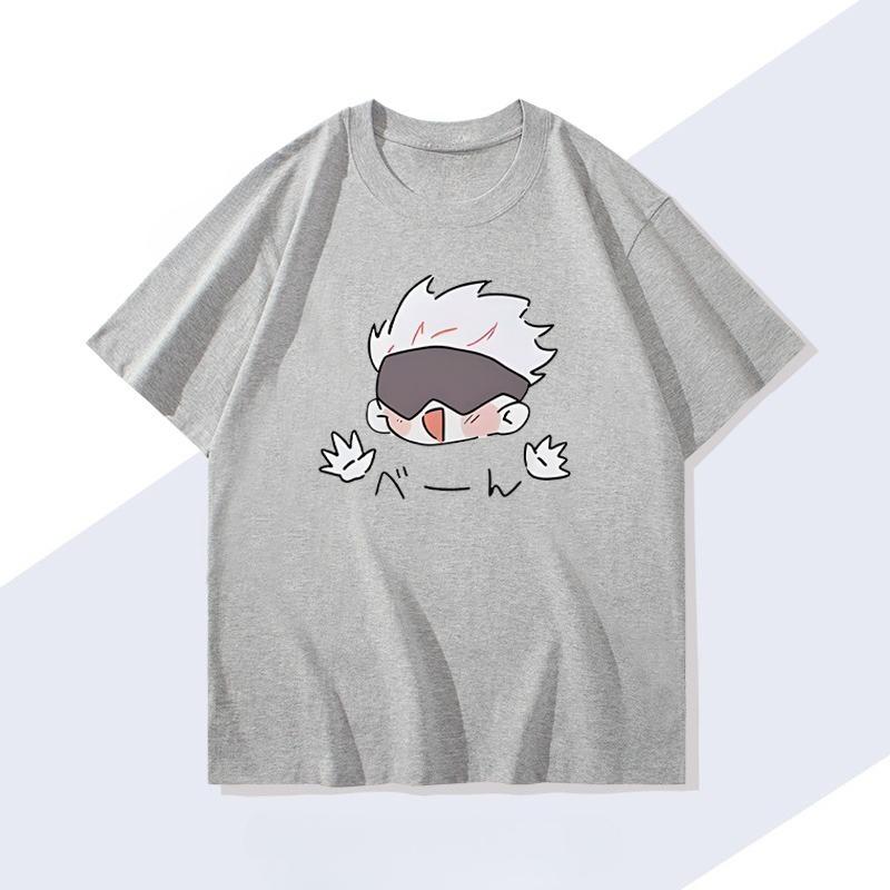 Anime Jujutsu Kaisen Gojo Satoru Cartoon T Shirts Men Women Cotton Harajuku High Quality Tops Tees Hip Hop Streetwear Oversized