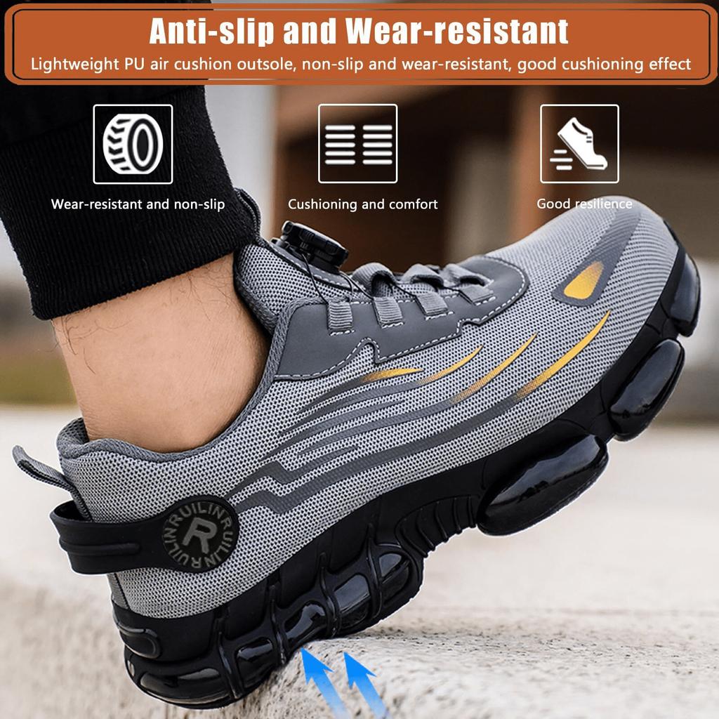 Unzerstörbare Stahlkappe Schutz-Sicherheitsschuhe Rutschfest Abriebfest Arbeits-Schuhe Herren Robust Bequem Sneaker