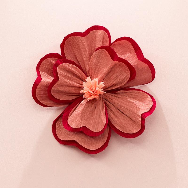 Wedding Room Crepe Paper Flower Decoration - Artificial Floral Arrangement for Bedroom Wall & Bedside, Engagement & Wedding Supplies