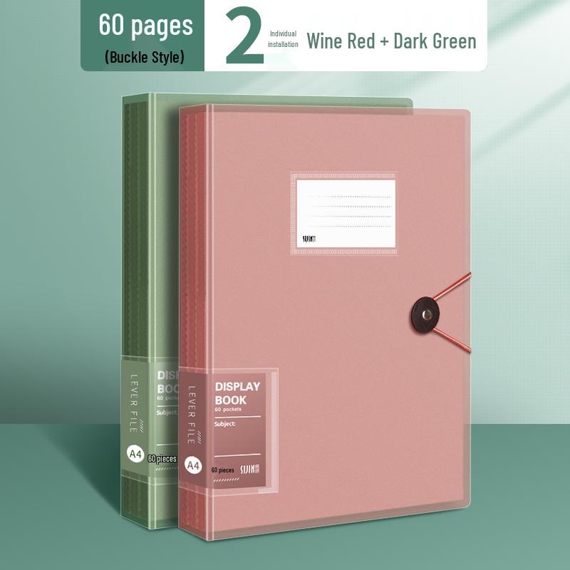 Transparent A4 Document Binder with Multi-Layer Insert Pages for Loose-Leaf Organization