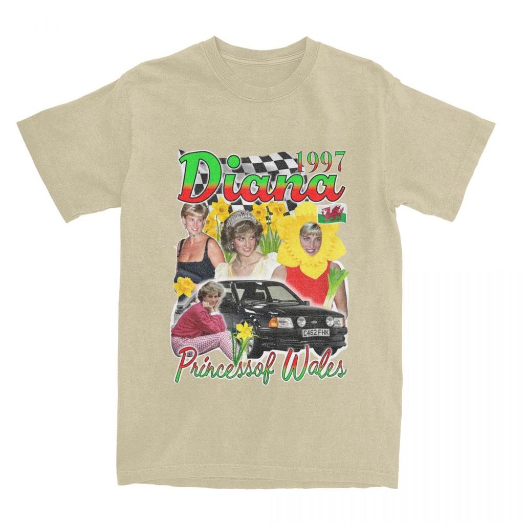 Diana Prinsessa av Wales 1997 T-shirts för Män 100% Bomull Hipster T-shirt O-hals T-shirt Kortärmad Kläder Vuxen