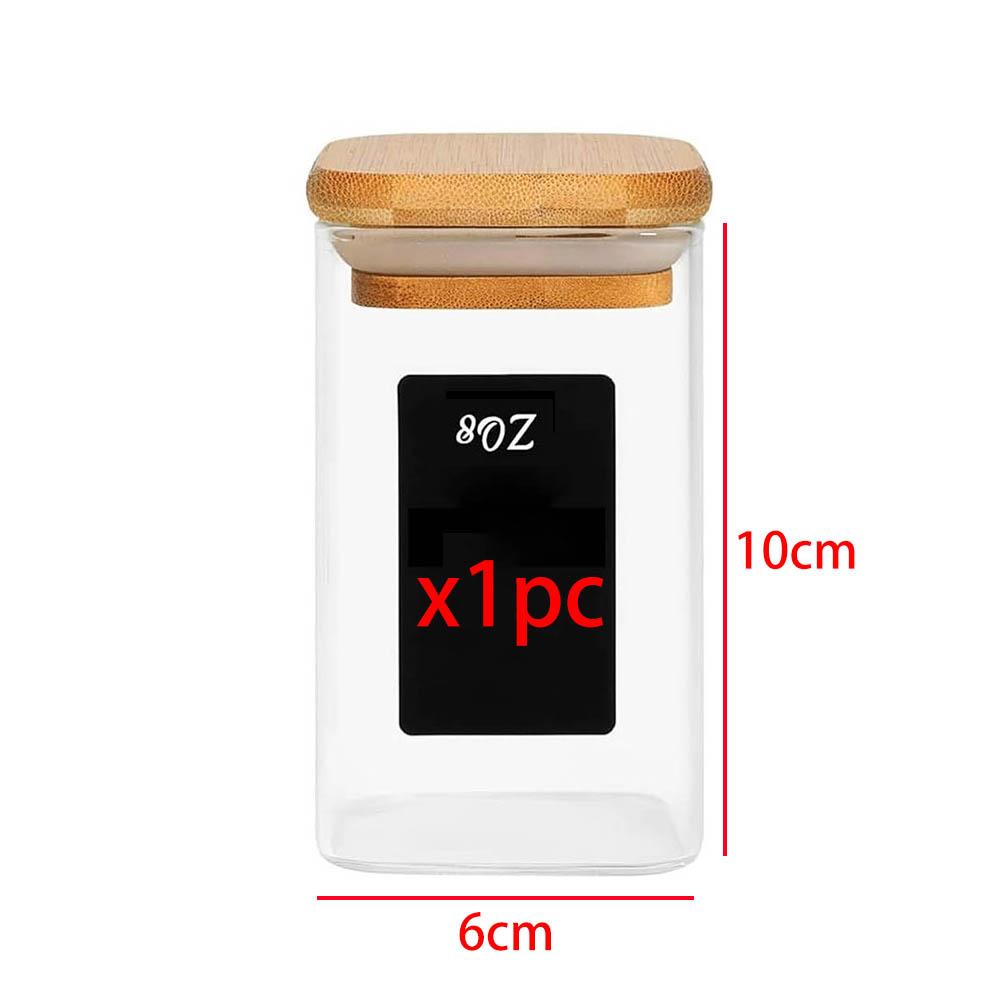 

1/2/4/8pcs, 10oz Glass Jars With Airtight Lids, Candy Jars, Food Storage Containers With Bamboo Lids, Clear Jars