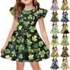 Vestido de Princesa de Verão para Meninas - Vestido Camiseta A-Line St. Dia de Patrício