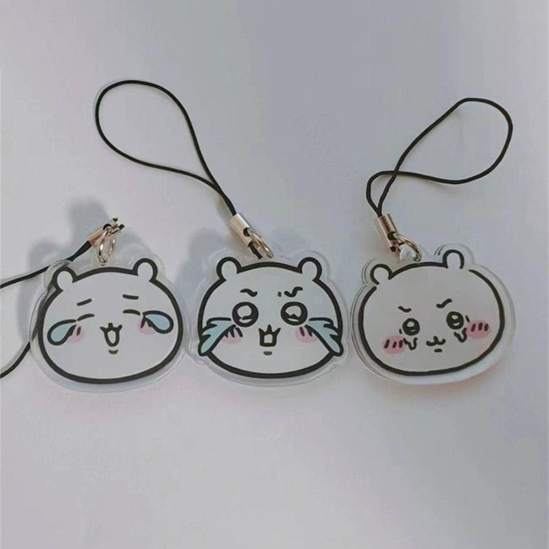 Anime Figure Keychain Mobile Phone Pendant Couple Lanyard Pendant Keychains Cell Accessories Bag Pendant Gifts