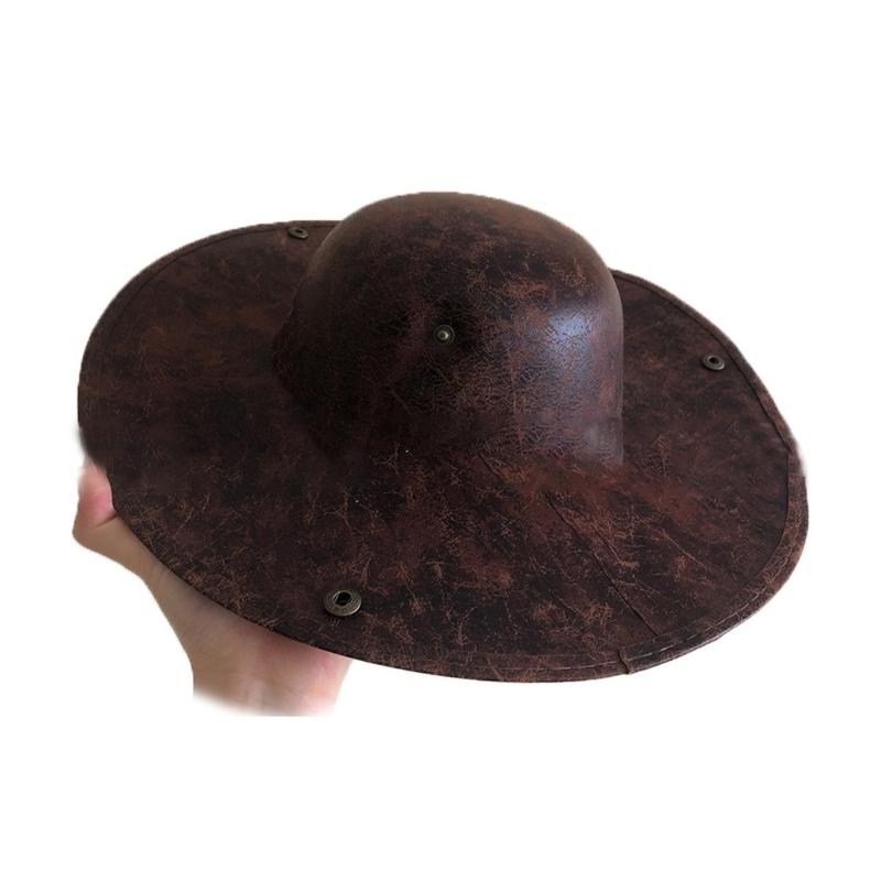 Faux Leather Adult  Pirate Hat for Winter Autumn for Creative Halloween Cosplay Rave Party Jazz Hat Adjustable Large Bri