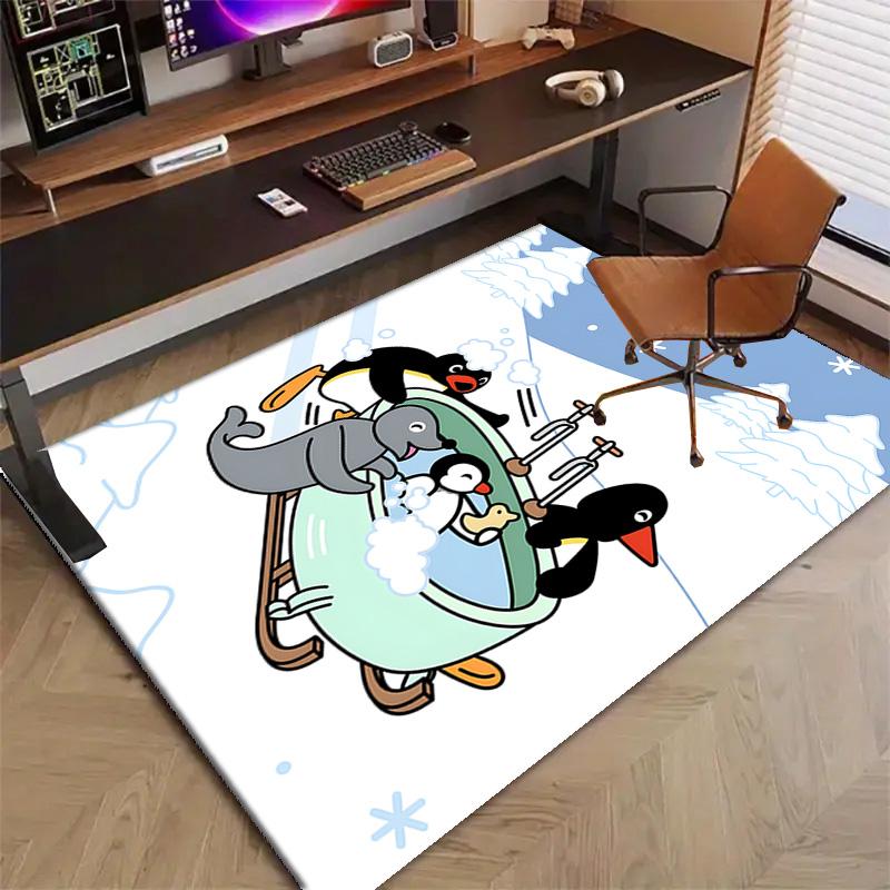 1pc Pingu Design Printed Area Rug Carpet for Bedroom Living Room Home Decor Rugs Mat Non Slip Mat Rug for Bedside