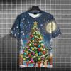 Summer Christmas Tree 3D Print T-Shirts Streetwear Men FashionOversized Casual O-Neck Short Sleeved T Shirt Tees Tops Clothing