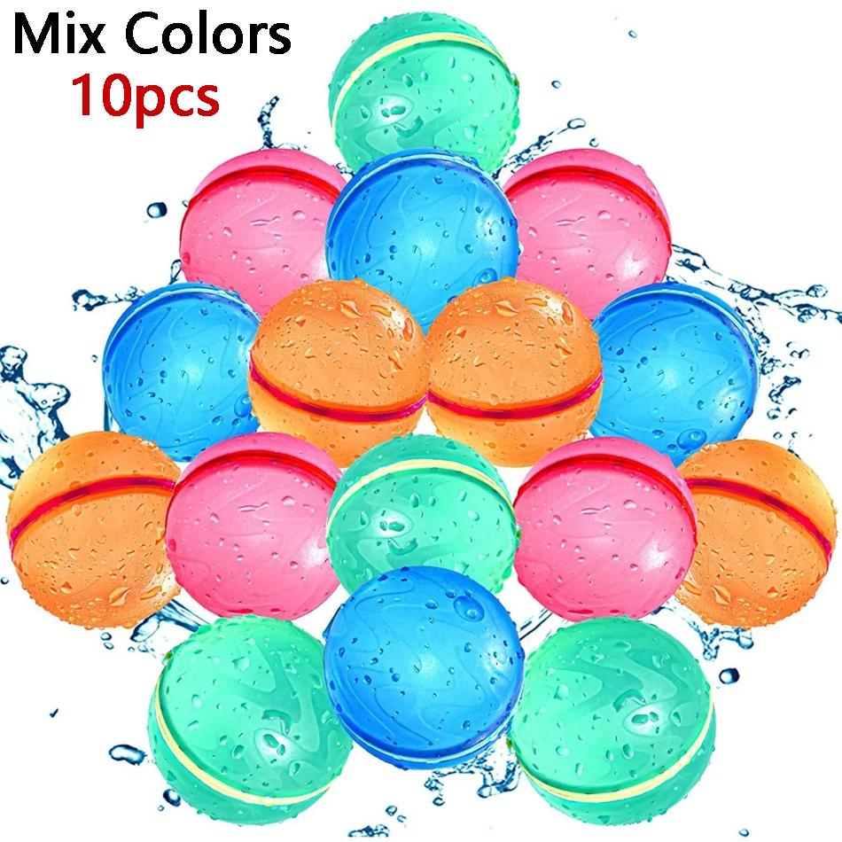 4-50Pack Reusable Water Balls, Self-Seal Fast Inflating Silicone Water Balls, Summer Pool Beach Outdoor Activity Water Toys